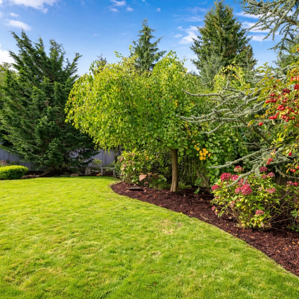 Lush backyard lawn treated by Westside Professional Landscape